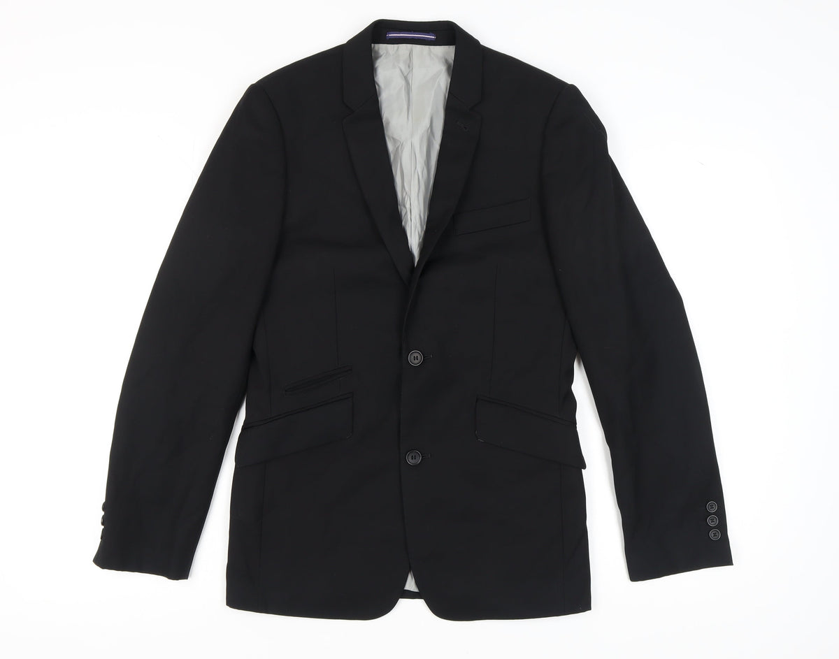 Mens UK Size 36 Topman Regular Black Suit Jacket
