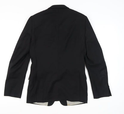 Mens UK Size 36 Topman Regular Black Suit Jacket