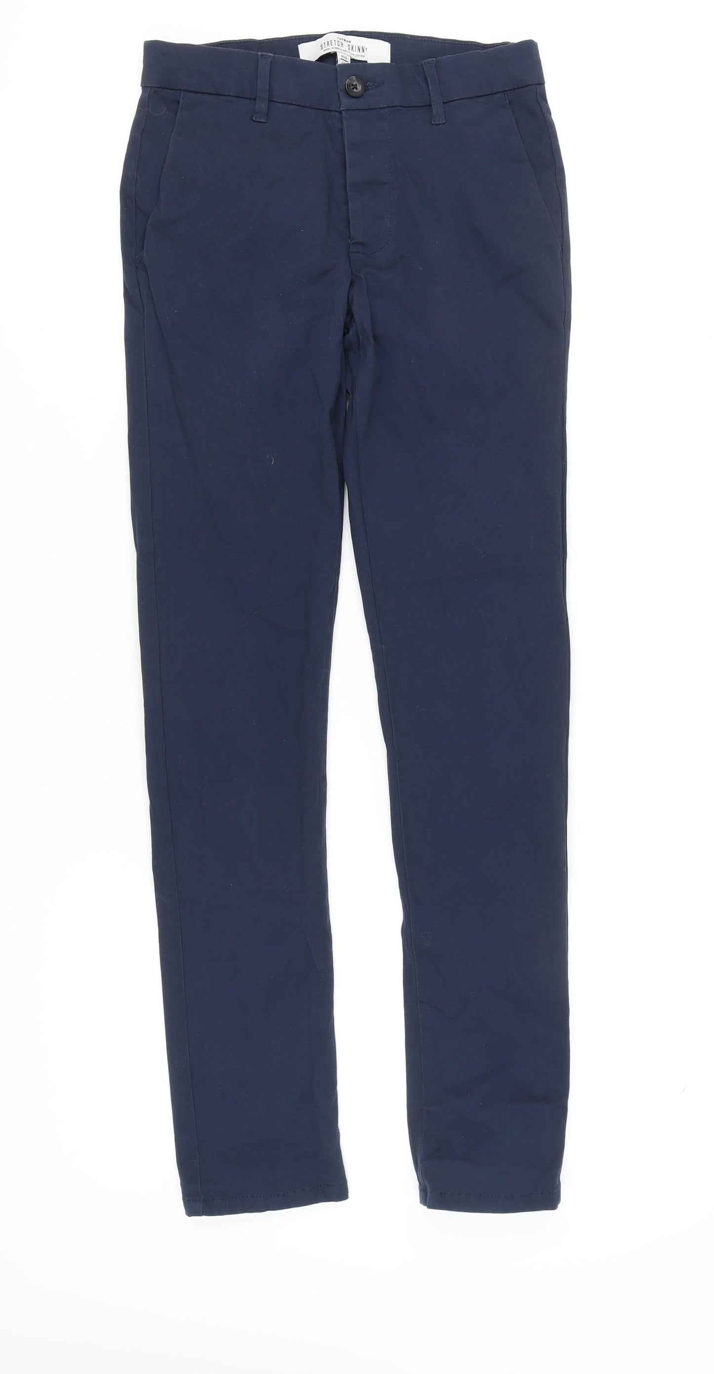 Unisex Adultss UK Size 16 Topman Slim Fit Skinny Blue Trousers