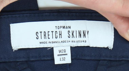 Unisex Adultss UK Size 16 Topman Slim Fit Skinny Blue Trousers