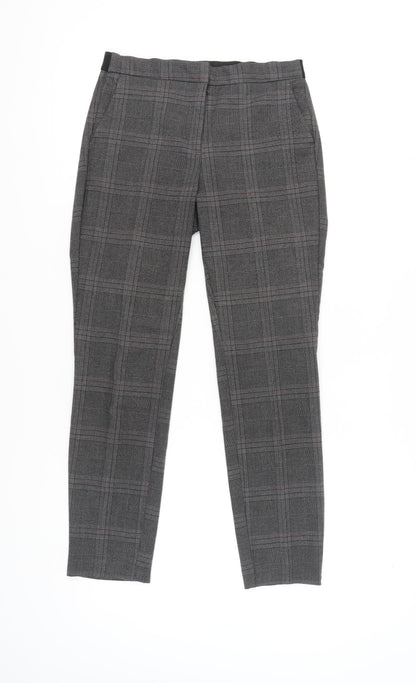 Zara Basic Grey Check Women's Trousers, Size S