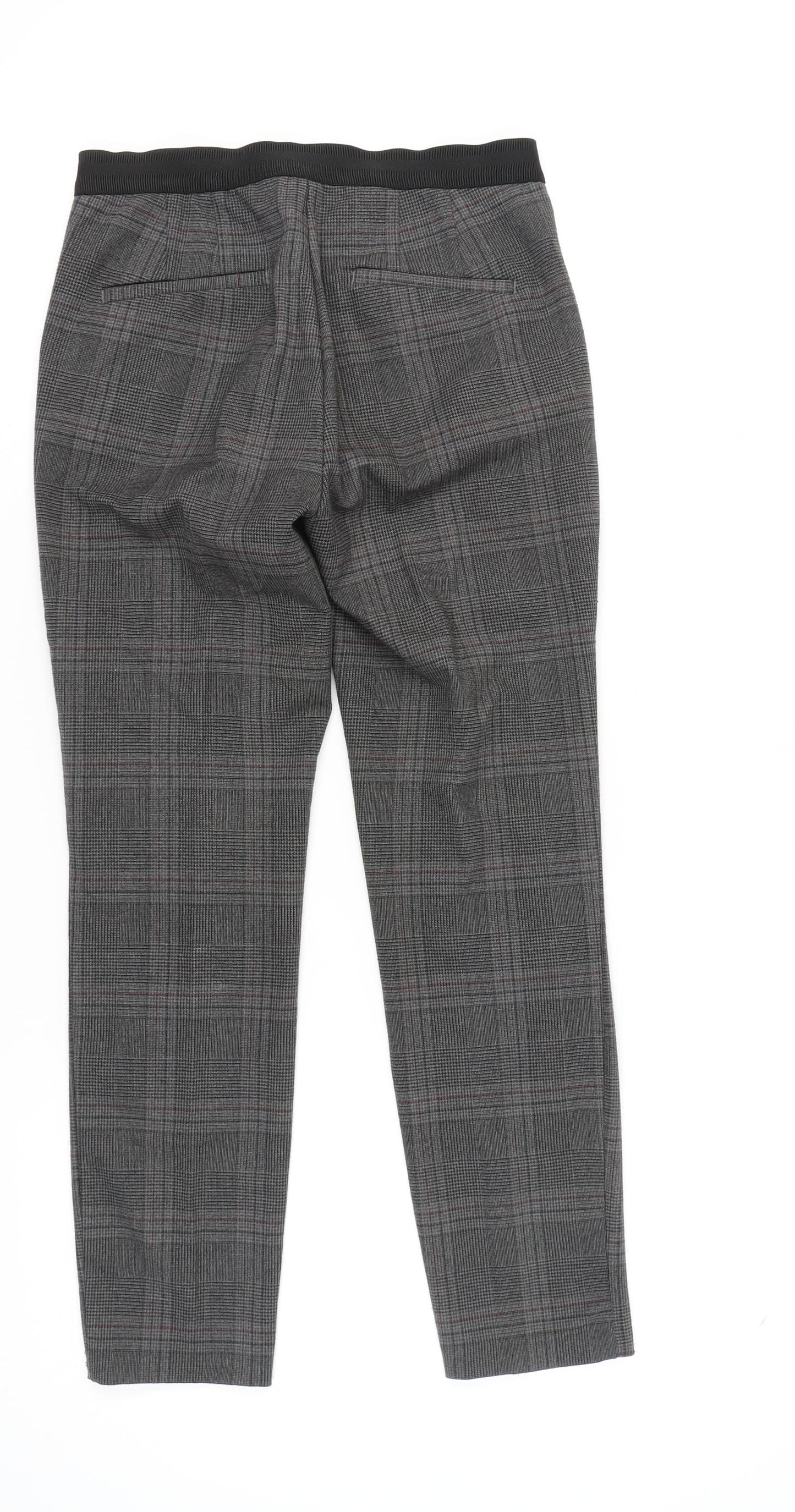 Zara Basic Grey Check Women's Trousers, Size S