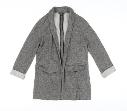 Topshop Women's Grey Blazer, Size 8, Casual Mid-Length