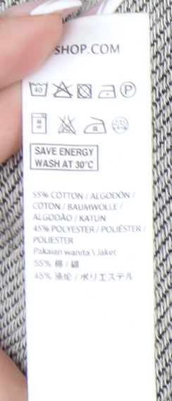 Topshop Women's Grey Blazer, Size 8, Casual Mid-Length