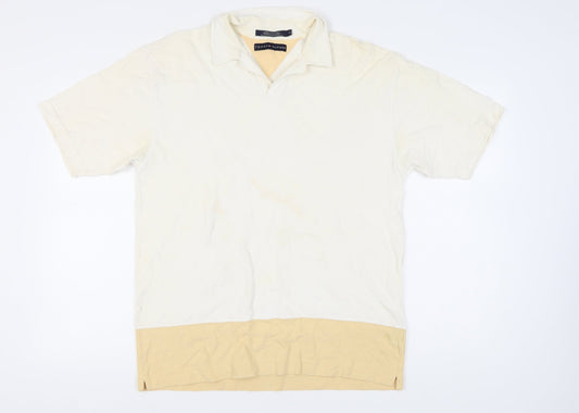 Tommy Hilfiger Men's Beige Polo, Size L, Short Sleeve