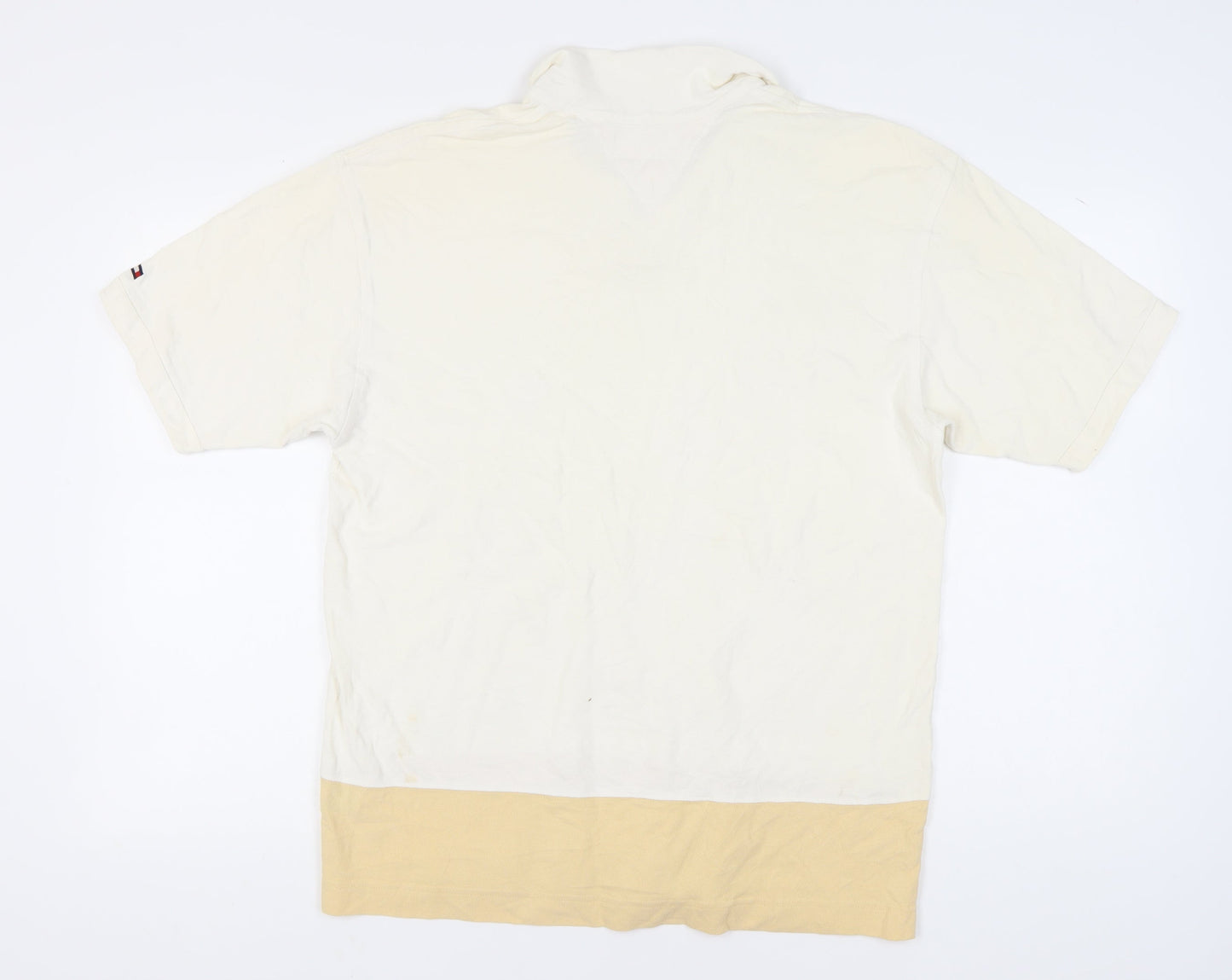 Tommy Hilfiger Men's Beige Polo, Size L, Short Sleeve
