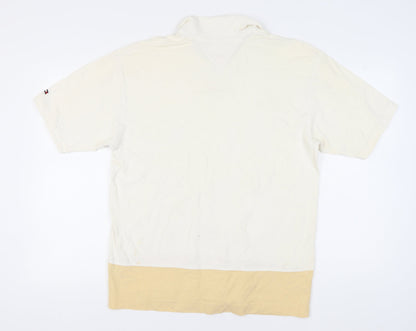 Tommy Hilfiger Men's Beige Polo, Size L, Short Sleeve