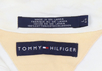 Tommy Hilfiger Men's Beige Polo, Size L, Short Sleeve
