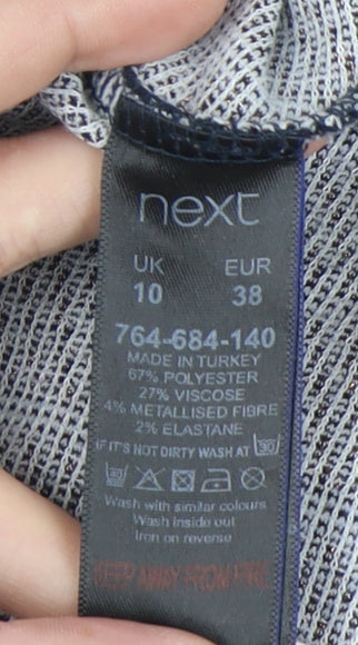 Next Women's Black Striped Shift Dress, Size 10