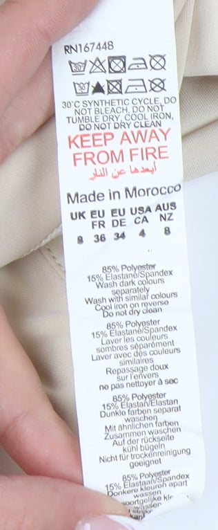 Boohoo Women's Beige Bodycon Dress Size 6