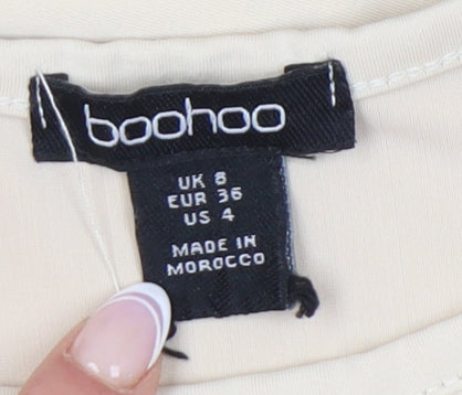 Boohoo Women's Beige Bodycon Dress Size 6