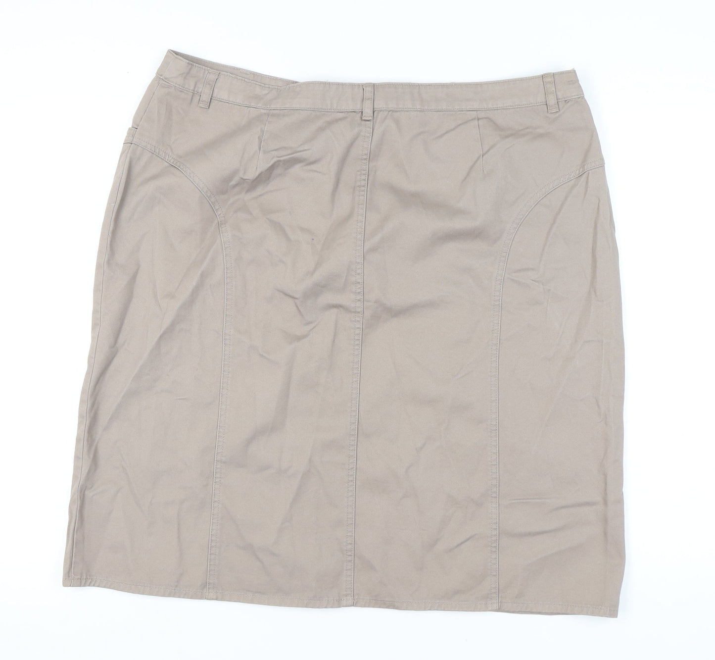 Bonmarché Women's Beige Embroidered Skirt Size 20