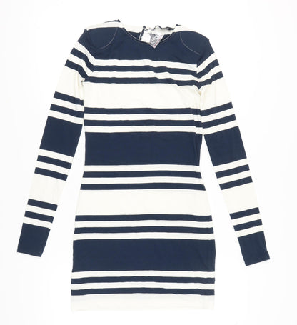 French Connection Women's Multicoloured Striped Sheath Dress