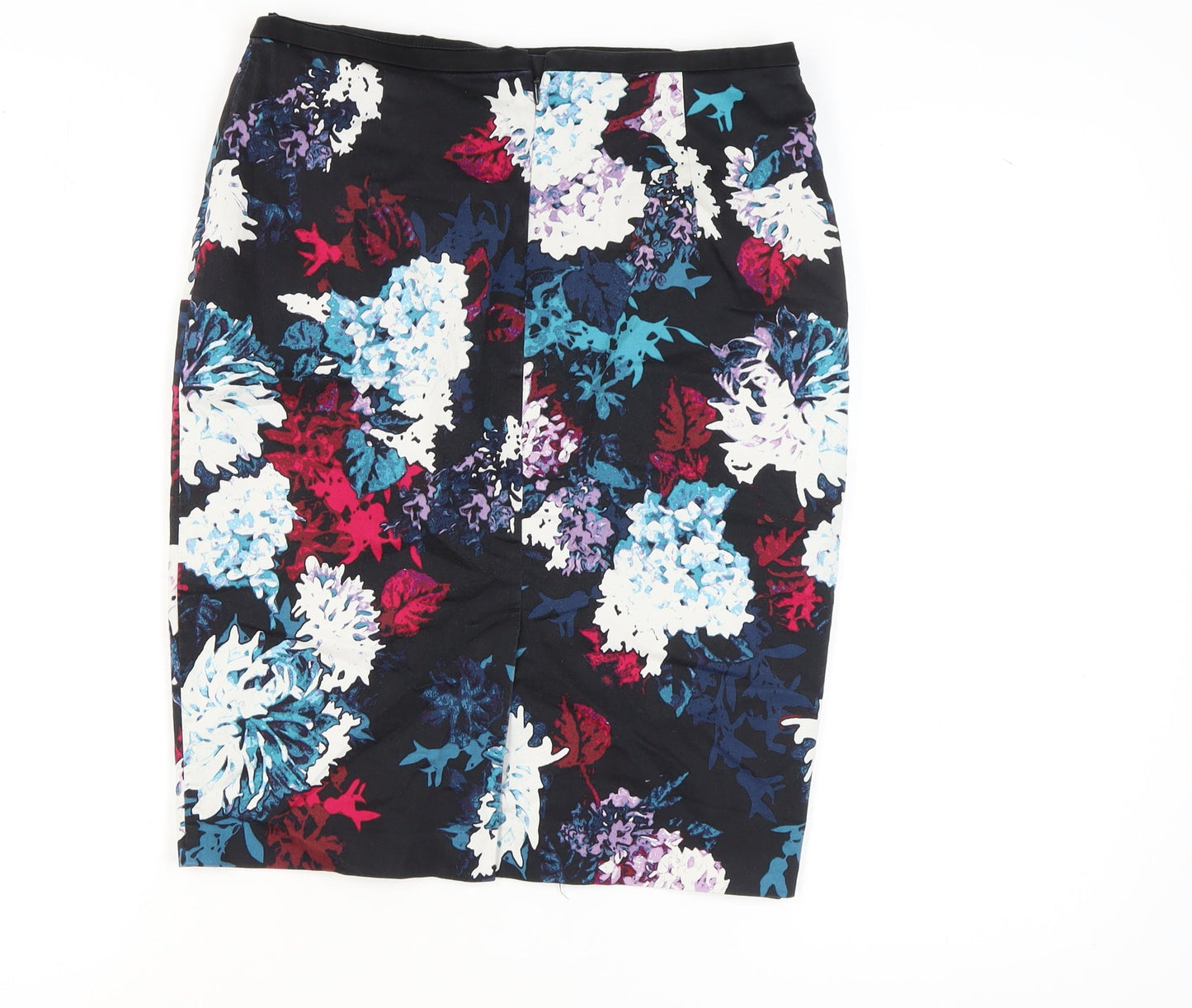 Marks and Spencer Women's Black Floral Pencil Skirt - Size 12