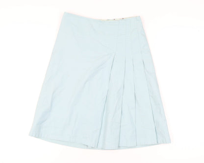 H&M Women's Blue Pleated Midi Skirt Size 6