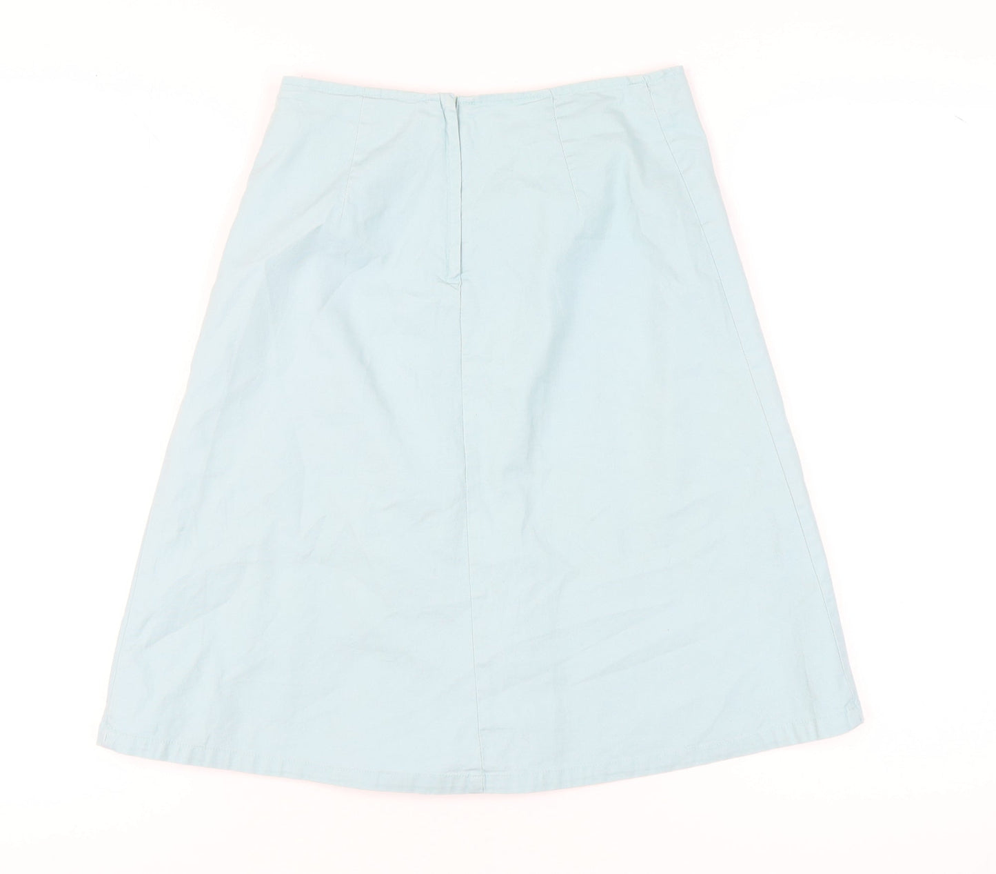 H&M Women's Blue Pleated Midi Skirt Size 6