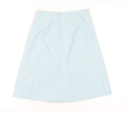 H&M Women's Blue Pleated Midi Skirt Size 6