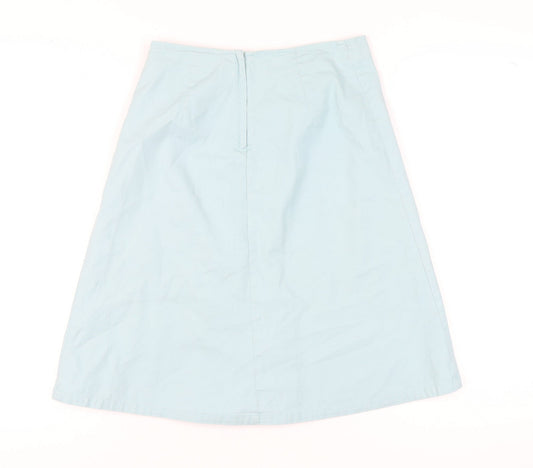 H&M Women's Blue Pleated Midi Skirt Size 6