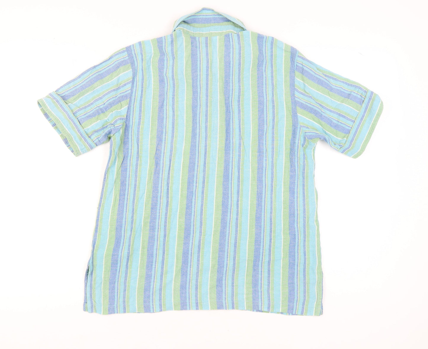 Orvis Women's Blue Striped Button-Up Shirt M