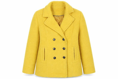 Womens UK Size 16 M&Co Yellow Pea Coat