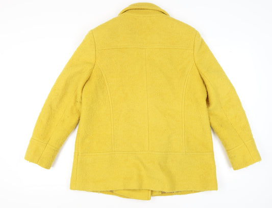 M&Co Women's Yellow Wool Pea Coat Size 16