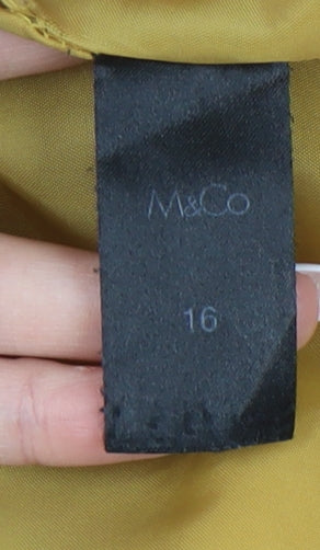 M&Co Women's Yellow Wool Pea Coat Size 16