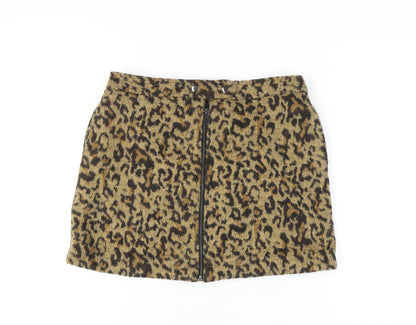 Next Women's Brown Leopard Print Pencil Skirt Size 12