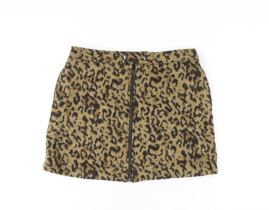 Next Women's Brown Leopard Print Pencil Skirt Size 12