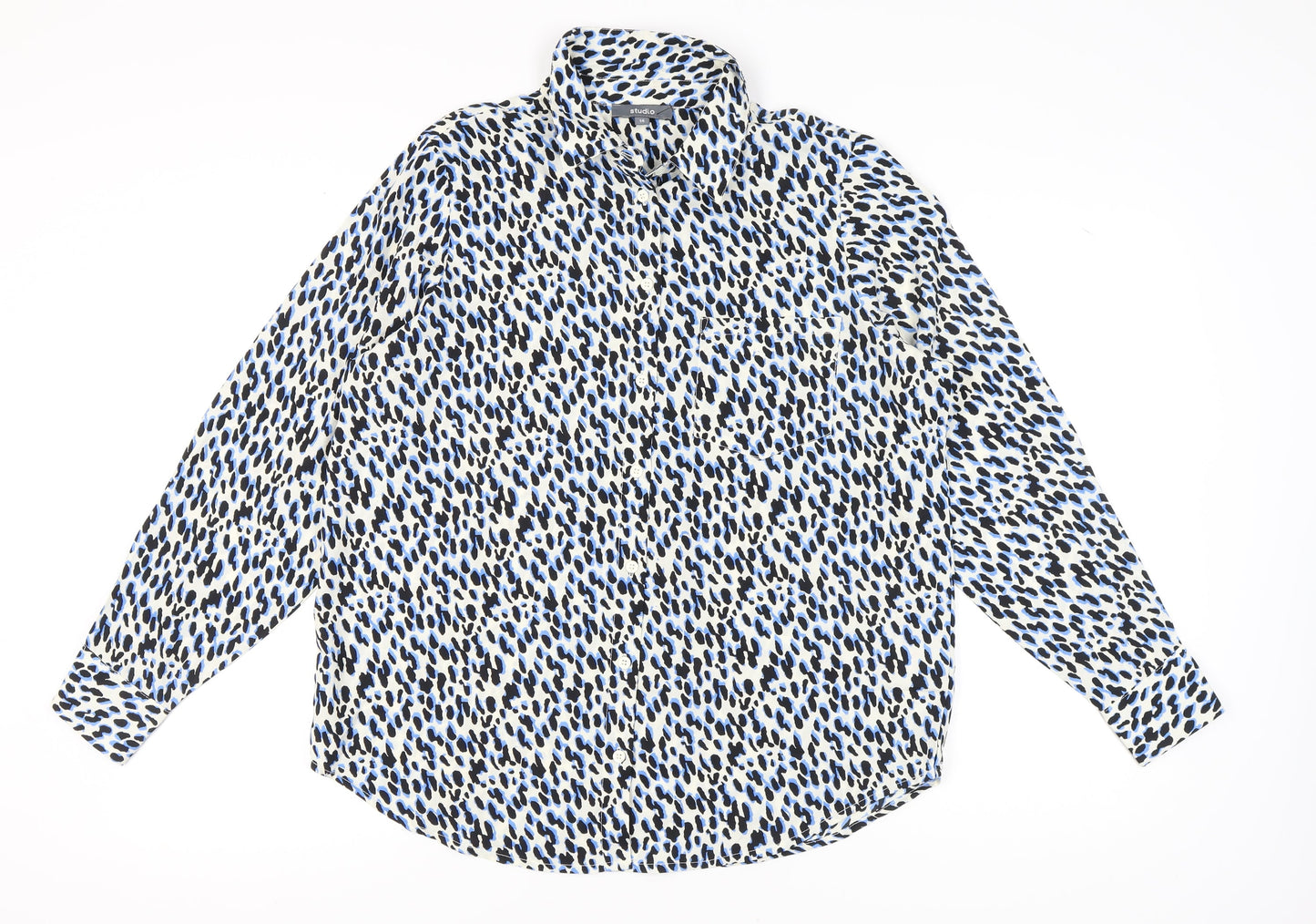 Womens UK Size 14 Studio Multicoloured Basic Button-Up