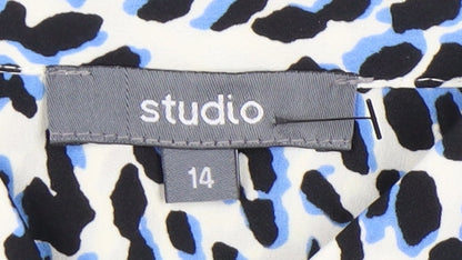 Womens UK Size 14 Studio Multicoloured Basic Button-Up