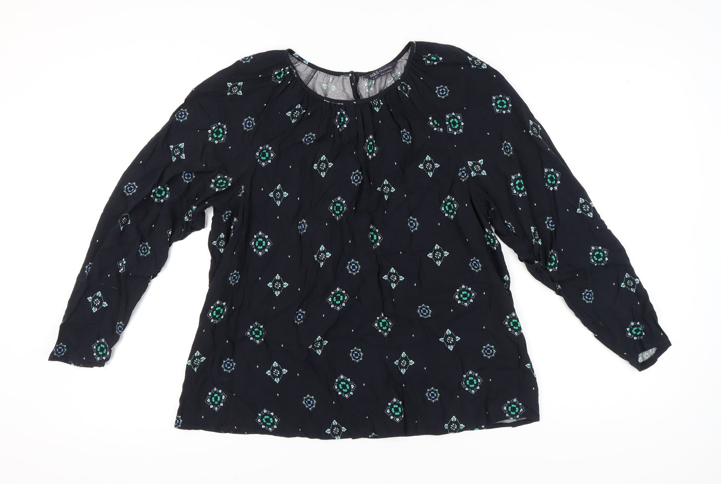Womens UK Size 16 Marks and Spencer Black Basic Blouse