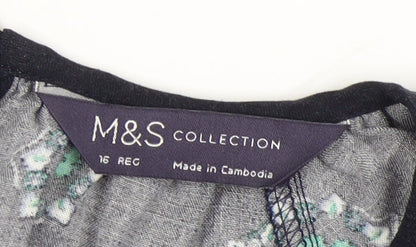 Womens UK Size 16 Marks and Spencer Black Basic Blouse