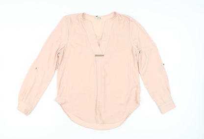 Womens UK Size 8 River Island Pink Basic Blouse