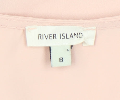Womens UK Size 8 River Island Pink Basic Blouse