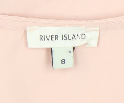 Womens UK Size 8 River Island Pink Basic Blouse