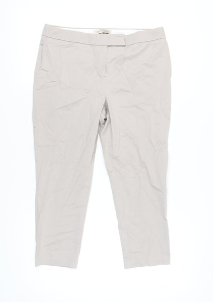 Womens UK Size 14 Marks and Spencer Regular Fit Casual Workwear Beige Trousers