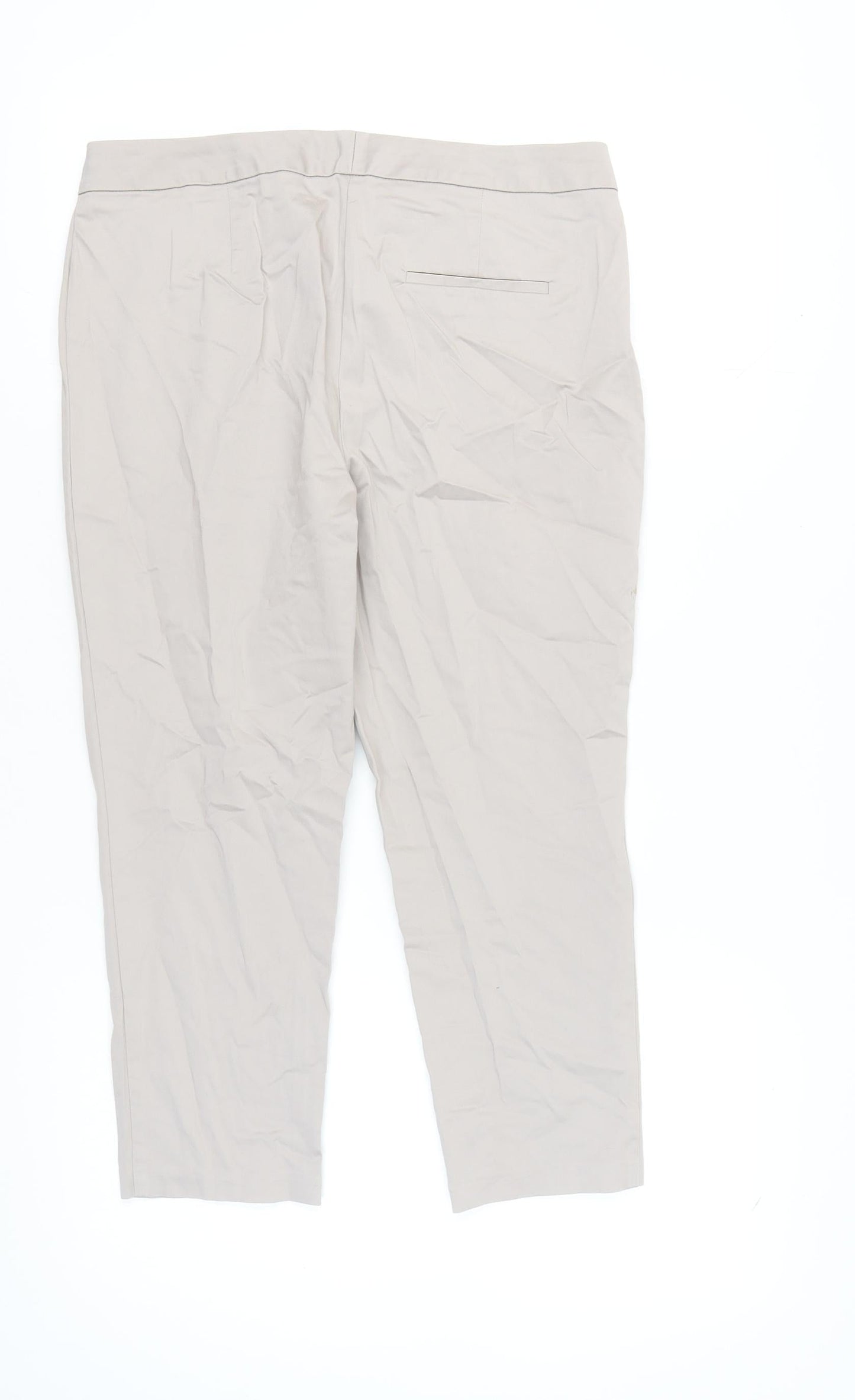 Womens UK Size 14 Marks and Spencer Regular Fit Casual Workwear Beige Trousers