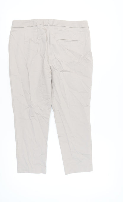 Womens UK Size 14 Marks and Spencer Regular Fit Casual Workwear Beige Trousers