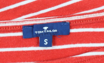 Womens UK Size S TOM TAILOR Red Basic T-Shirt