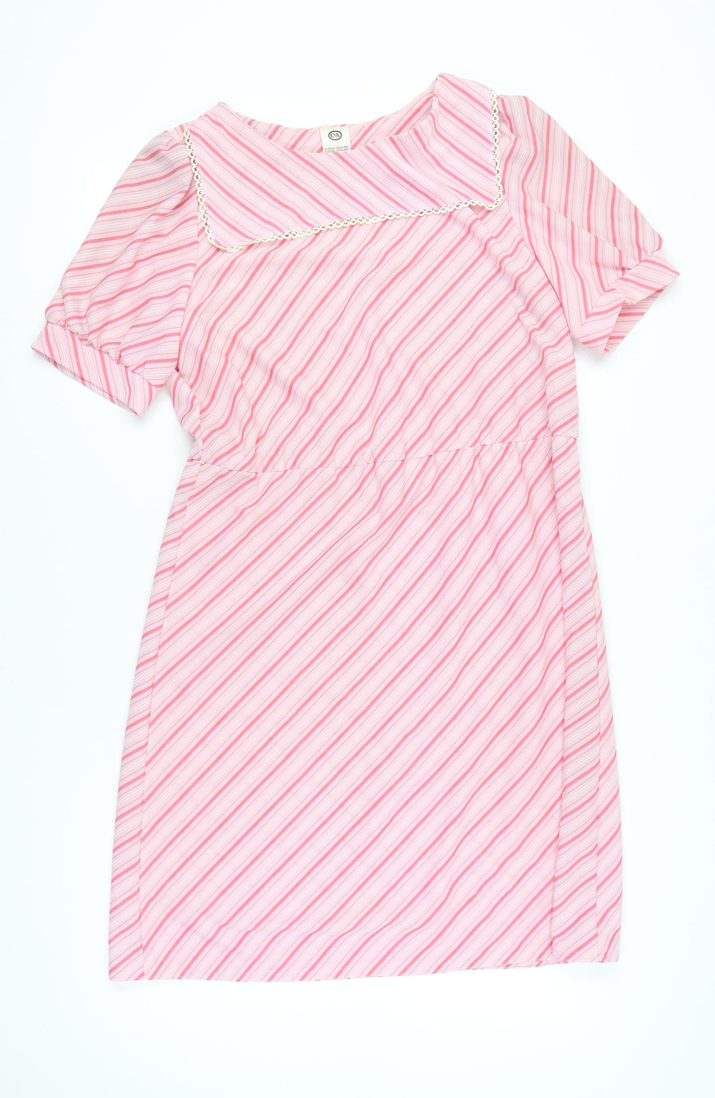 C&A Women's Pink Striped Petite Dress Size 18
