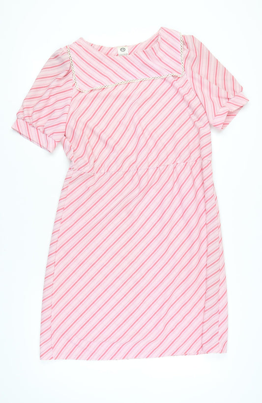 C&A Women's Pink Striped Petite Dress Size 18