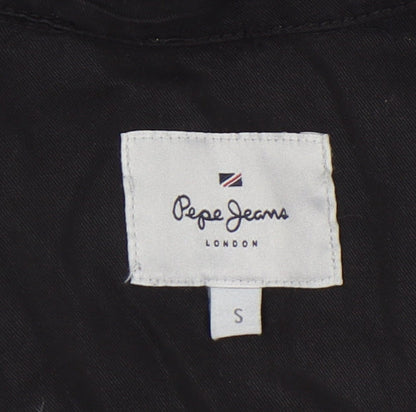 Pepe Jeans Black Sleeveless Womens Collared Dress S