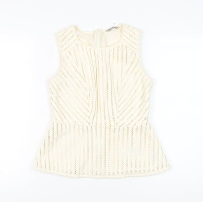 Womens UK Size 12 Marks and Spencer Ivory Basic Blouse