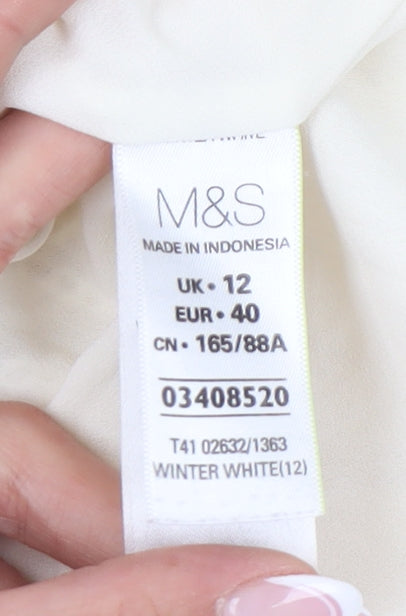 Womens UK Size 12 Marks and Spencer Ivory Basic Blouse