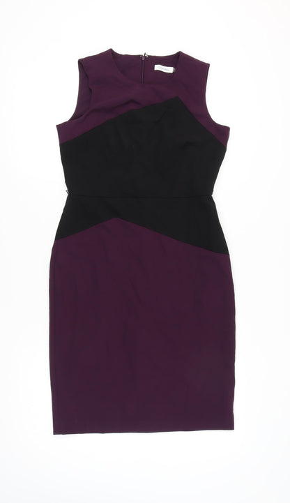 Calvin Klein Women's Purple Black Sheath Dress Size 8
