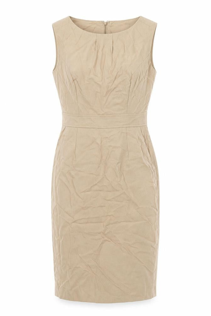 Pure Collection Beige Wool Sheath Dress - Women's Size 8