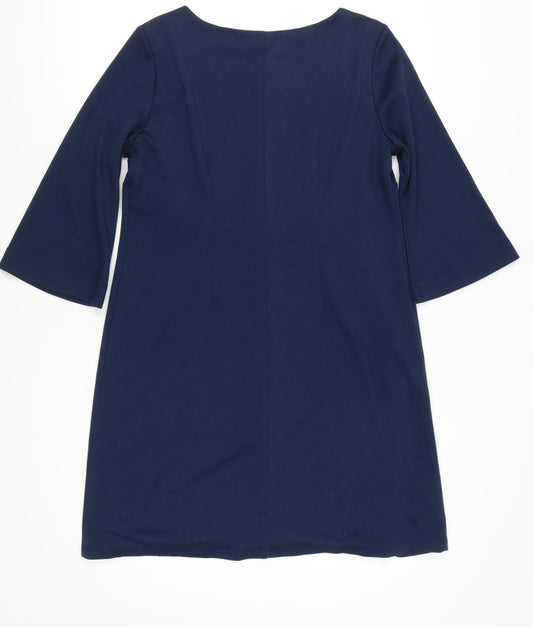 Ronni Nicole Women's Blue Beaded Shift Dress Size 18