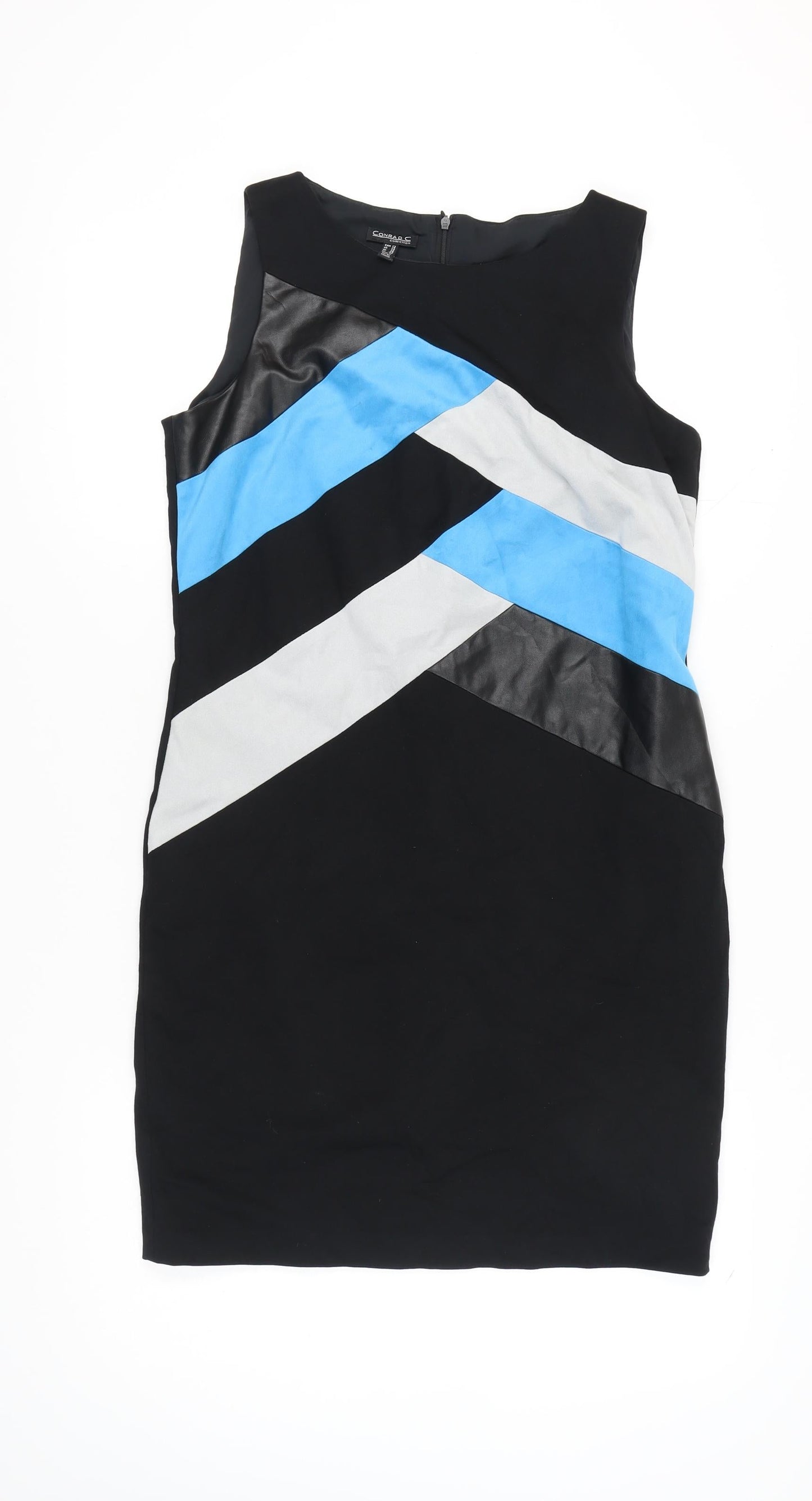 Conrad C Women's Sheath Dress Black Blue Grey Size 16