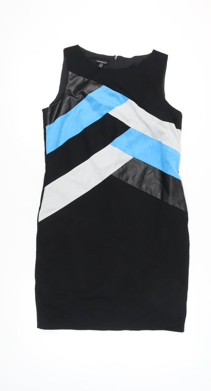 Conrad C Women's Sheath Dress Black Blue Grey Size 16