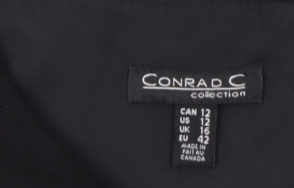 Conrad C Women's Sheath Dress Black Blue Grey Size 16